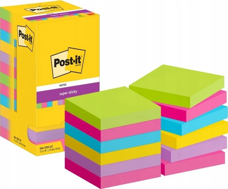 Post-it lipnūs lapeliai 76x76mm spalvotas rinkinys
