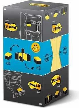 Post-it 3M 654Y-20 lipnus lapelis Kvadratas Geltona 100 lapai