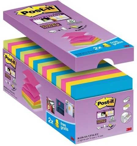 Post-it lipnių lapelių rinkinys 16 vnt. pakuotėje