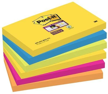 Spalvoti Post-it lipnūs lapeliai Rio 76x127mm