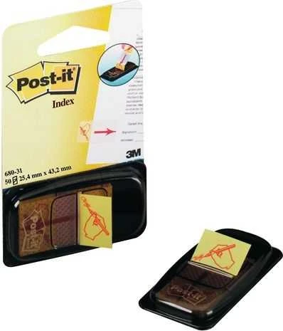 3M Lipnūs žymekliai Post-it Parašas, 25,4 x 43,2 mm, 50 lapelių
