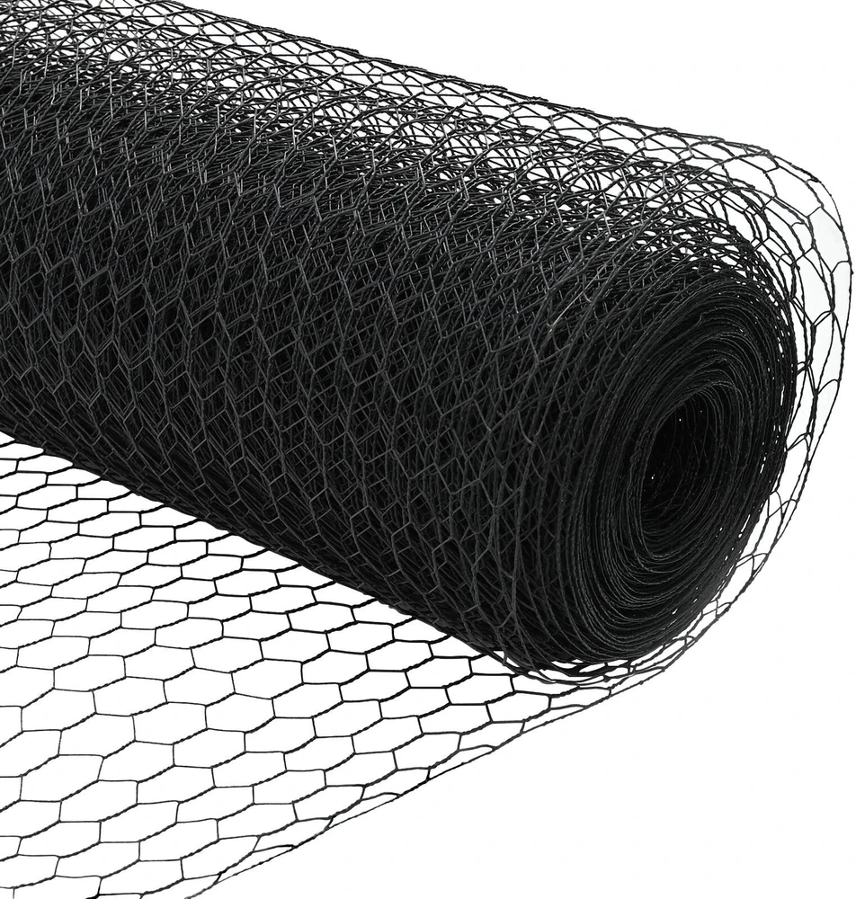 Hexagonal Fence with Post 100 x 1,4 m PVC dengtas plienas Pilka
