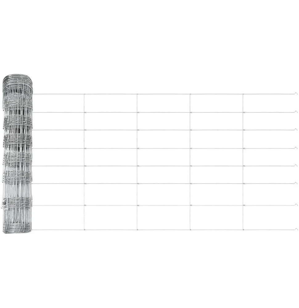 Lauko laukinė tvora su stulpais 25 x 0,8 m Sidabrinė Tinklelis