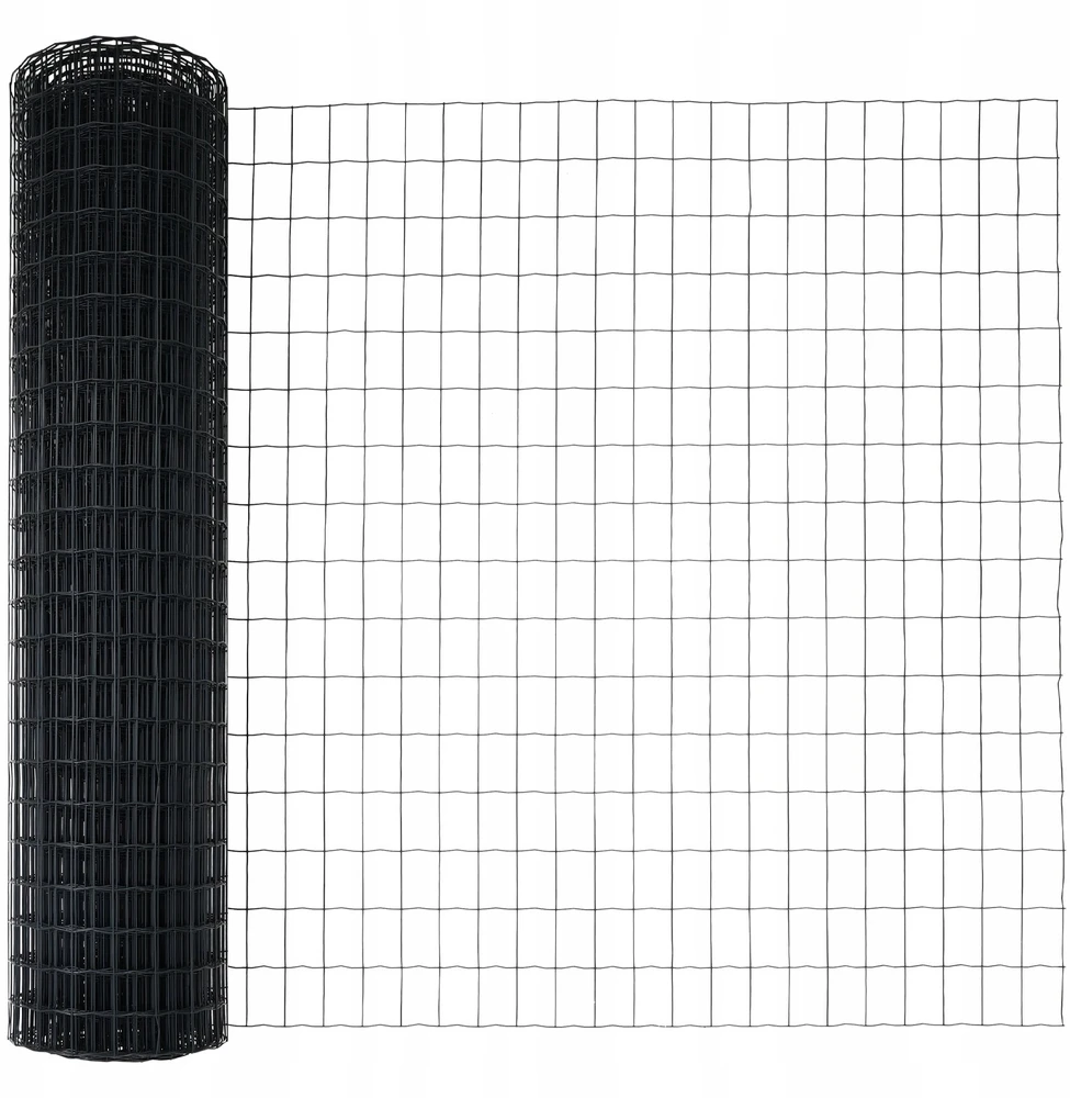Euro tvoros su stulpu 10 x 1 m PVC dengtas plienas Pilka