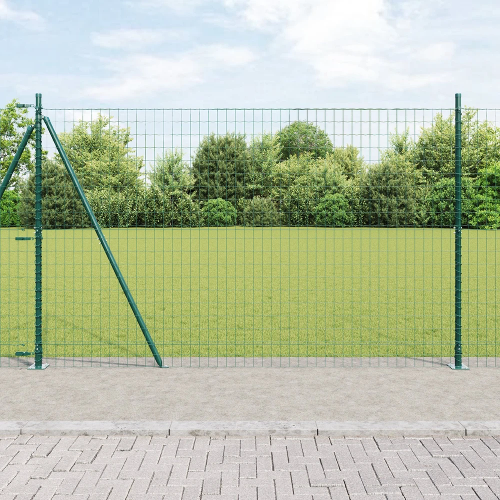 Eurų tvora su betono baze 25 x 1,2 m PVC dengtas plienas Žalia