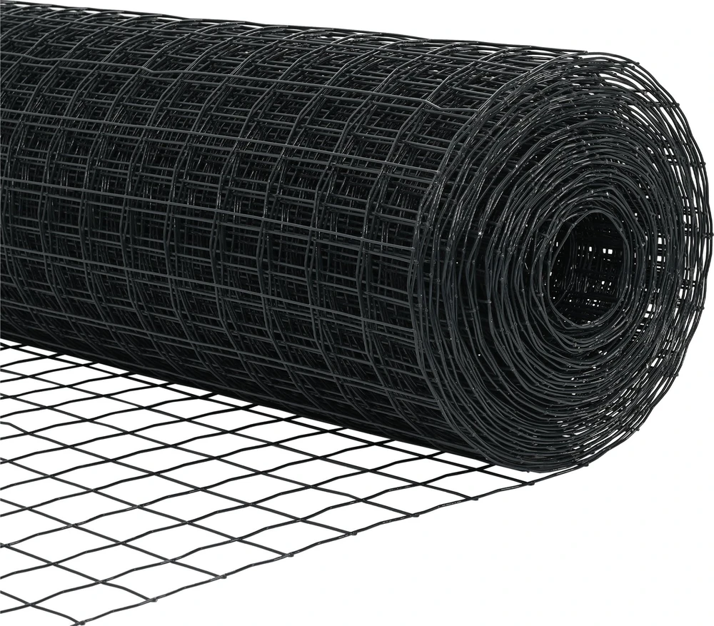 Eurų tvora su betono baze 25 x 0,4 m PVC dengtas plienas Pilka