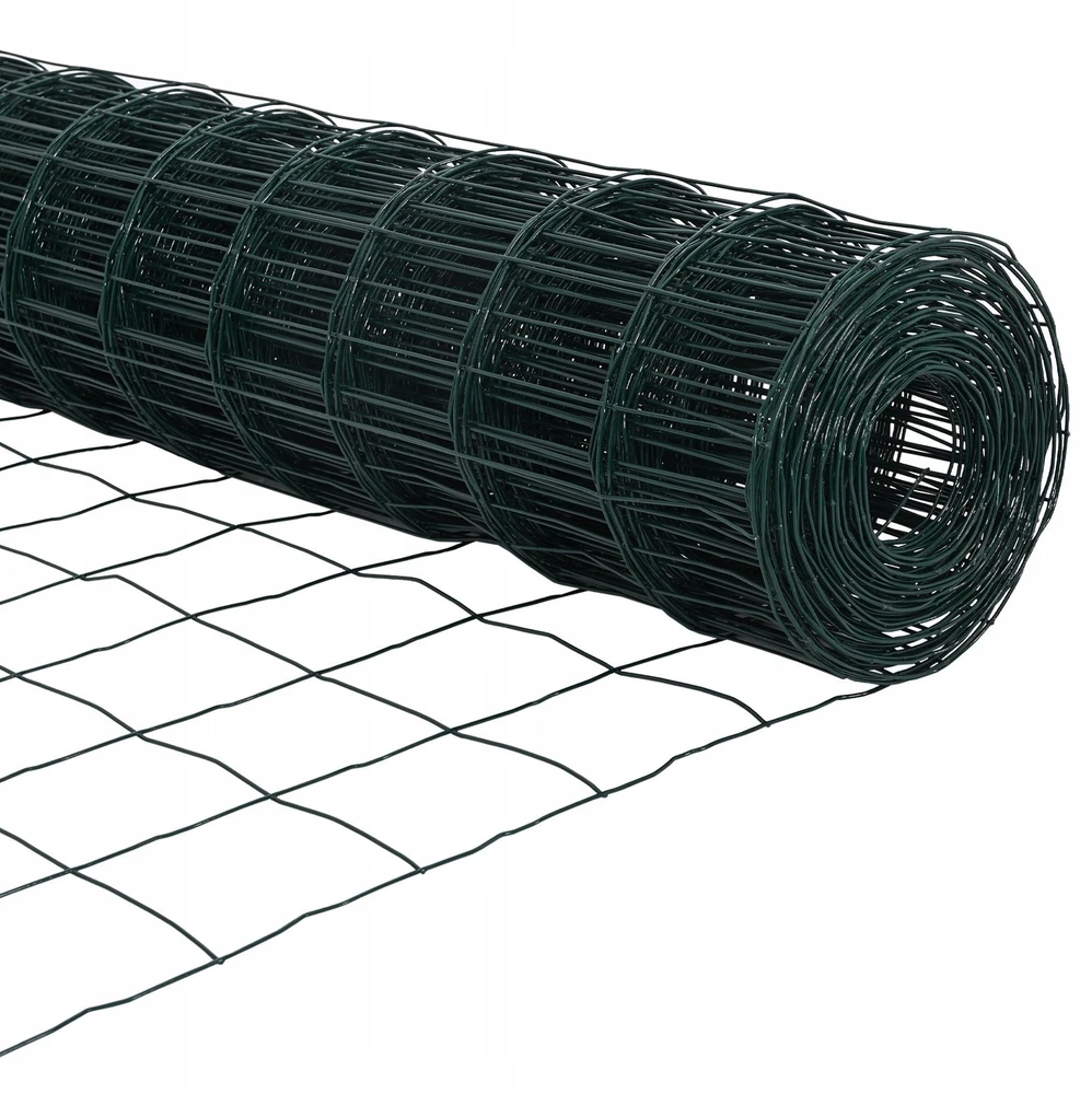 Eurų tvora su betono baze 10 x 1,4 m PVC dengtas plienas Žalia
