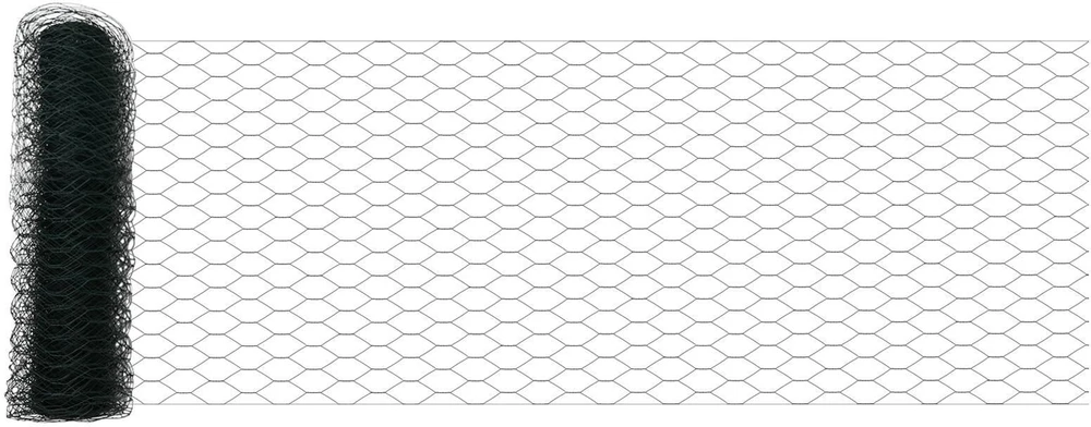 Hexagonal Fence with Post 10 x 0,4 m PVC dengtas plienas Žalia