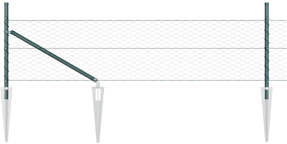 Hexagonal Fence with Post 10 x 0,4 m PVC dengtas plienas Žalia