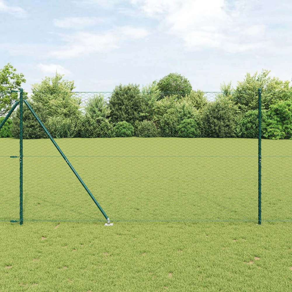 Hexagonal Fence with Post 50 x 1,6 m PVC dengtas plienas Žalia