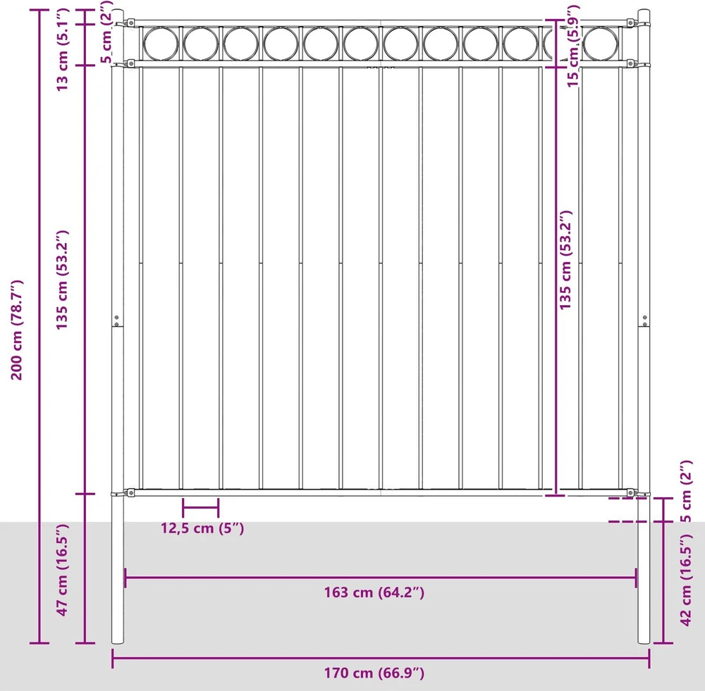 Tvorelių elementas ASSEN 170 x 200 cm Plienas Balta