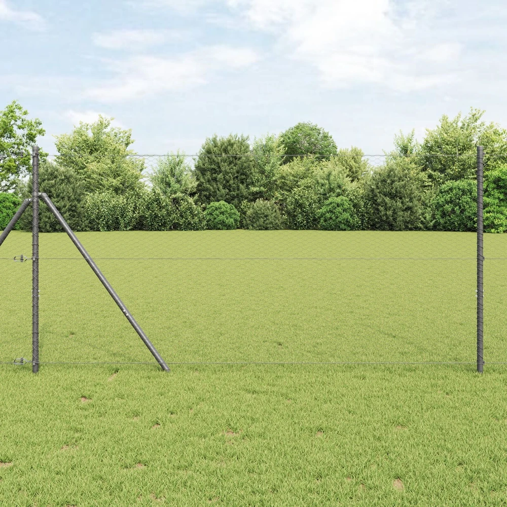 Heksagoninė tvora 1,2 x 100 m PVC Pilka