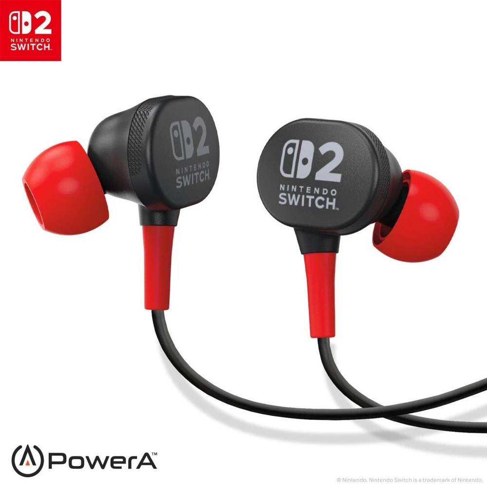 Power A PowerA laidiniai ausinukai skirti Nintendo Switch 2 | Juodi/raudoni