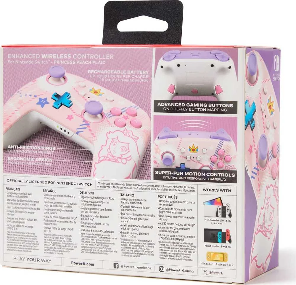 Power A PowerA Enhanced (Peach) belaidis valdiklis skirtas Nintendo Switch