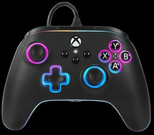 Power A PowerA Lumectra Advantage laidinis valdiklis, juoda + RGB LED juostelė, XBOX / asmeninis kompiuteris