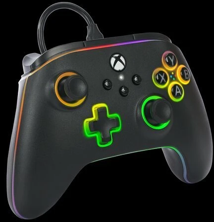 Power A PowerA Lumectra Advantage laidinis valdiklis, juoda + RGB LED juostelė, XBOX / asmeninis kompiuteris