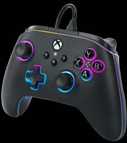 Power A PowerA Lumectra Advantage laidinis valdiklis, juoda + RGB LED juostelė, XBOX / asmeninis kompiuteris