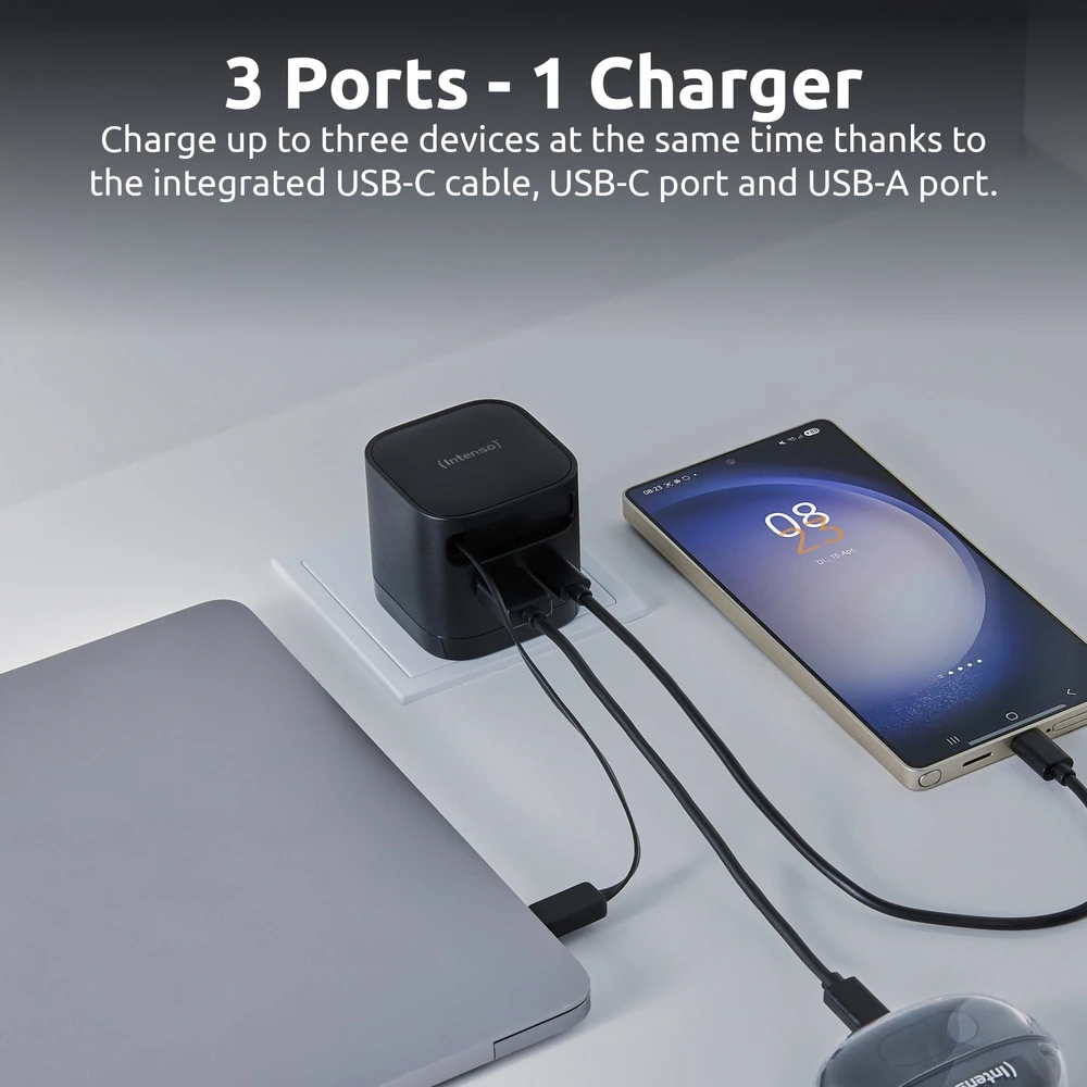 Įkroviklis Intenso adapter zasilający 1x USB-A 1x USB-C 65 W (7806520)