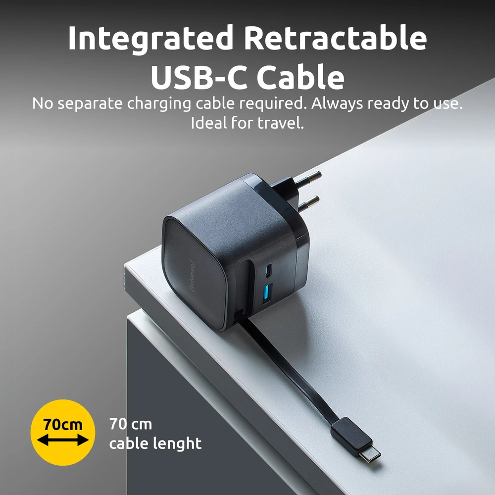 Įkroviklis Intenso adapter zasilający 1x USB-A 1x USB-C 65 W (7806520)