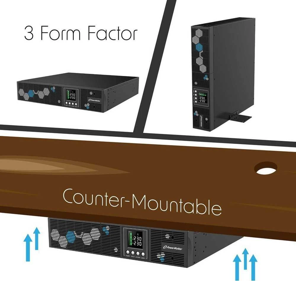 Power Walker POWERWALKER UPS Rack Line-Interactive VI 1000 RLP 1000VA 8x IEC C13/USB-B/EPO/LCD/2U