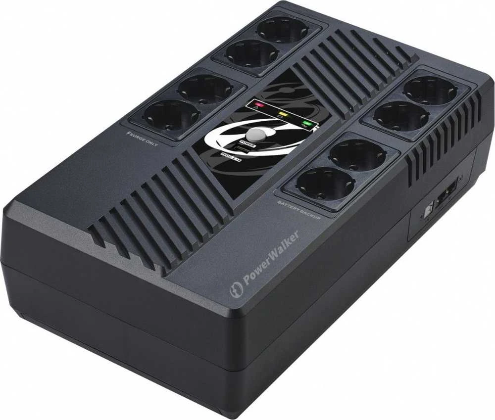 Power Walker POWERWALKER UPS Line-Interactive 600VA MS 8x FR RJ45 įvestis / išvestis USB HID USB įkroviklis