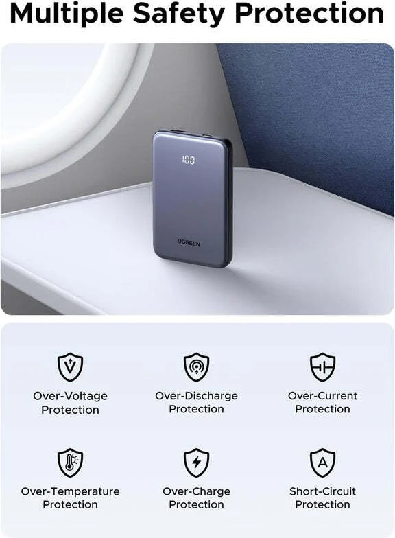 Ugreen PB507 10000 mAh USB-C PD 20W pilka