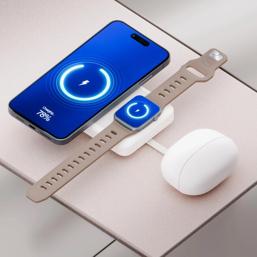 3mk SafeCell MagSafe 10000 mAh USB-C PD 22.5W smėlio spalva