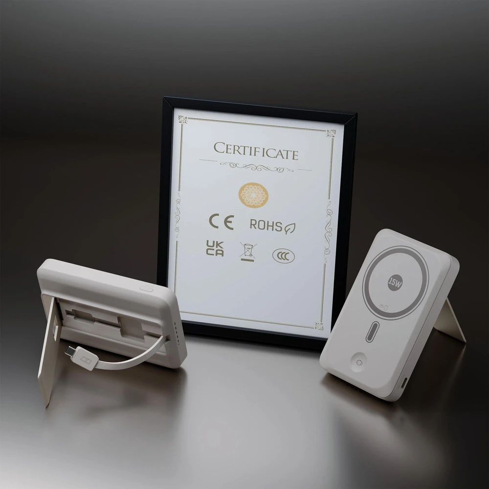 3mk SafeCell MagSafe 10000 mAh USB-C PD 22.5W smėlio spalva