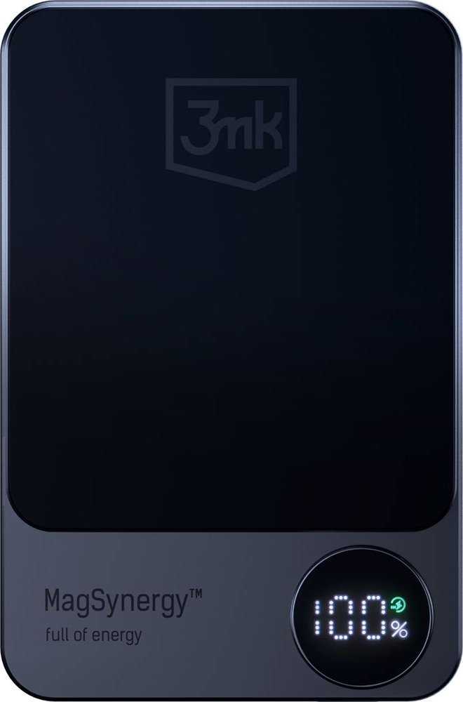 Powerbank 3mk MagSynergy su MagSafe 5000mAh 18W - juodos spalvos
