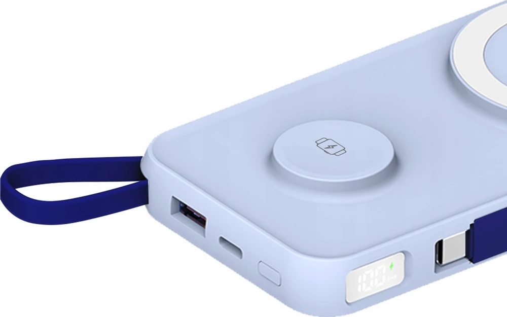 3MK Powerbank PastelUp 10,000mAh 22.5Wz Magsafe + įkrovimas Apple Watch mėlynos spalvos