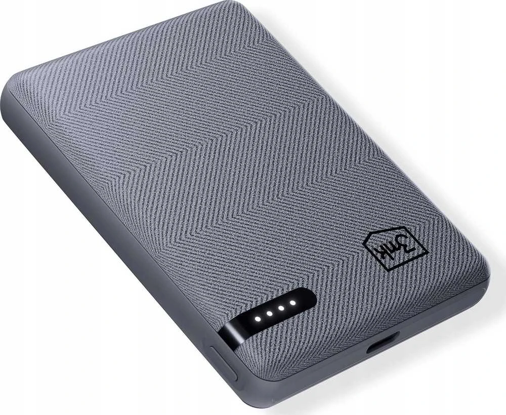 3Mk apsaugos priedai - 3mk kišeninė išorinė baterija 5000 mAh 12 W USB 1C-Pilkas