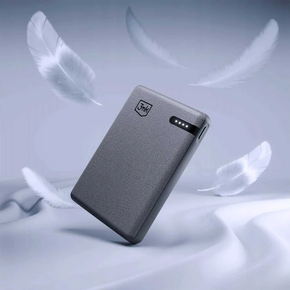 3Mk apsaugos priedai - 3mk kišeninė išorinė baterija 5000 mAh 12 W USB 1C-Pilkas