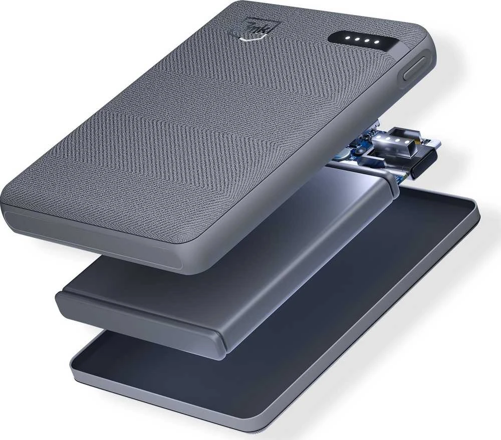 3Mk apsaugos priedai - 3mk kišeninė išorinė baterija 5000 mAh 12 W USB 1C-Pilkas
