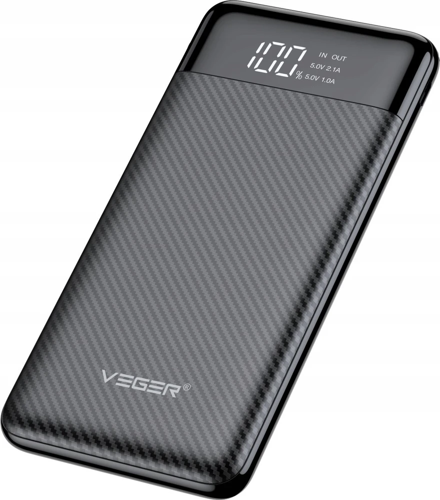 Powerbank Veger L11 (W1087) 10000 mAh juodas