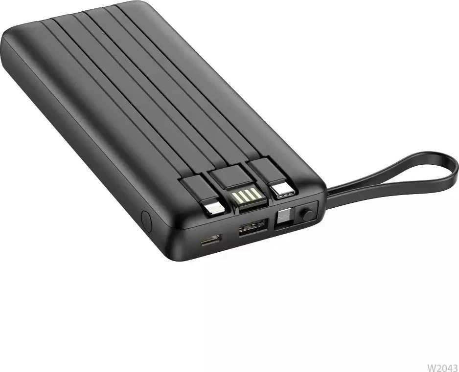 Veger „Weger C20“ (W2047 / W2059) 20000 mAh talpos nešiojamoji baterija su integruotu „Micro-USB“ laidu / C tipo / „Lightning“ juodas