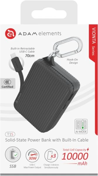 Adam Elements T1S 10000 mAh juoda