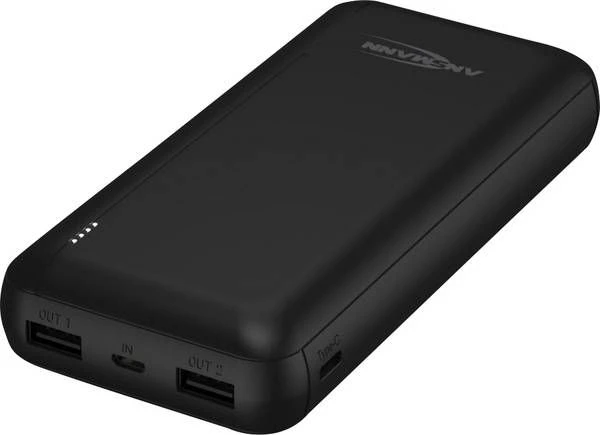Išorinė baterija POWER BANK ANSMANN (PB212) 20000mAh (2xUSB; 1xUSB-C) juoda
