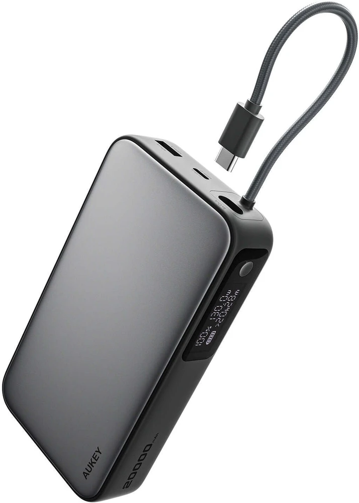 Aukey Pb-y48 nešiojamas įkroviklis 20000 mAh 130 W 4xUSB LED PPS kabelis USB-C