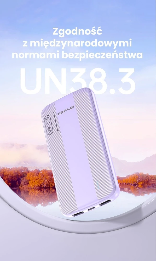 Išorinė baterija Power Bank Awei P20K 5V/2.4A 10000mAh juoda