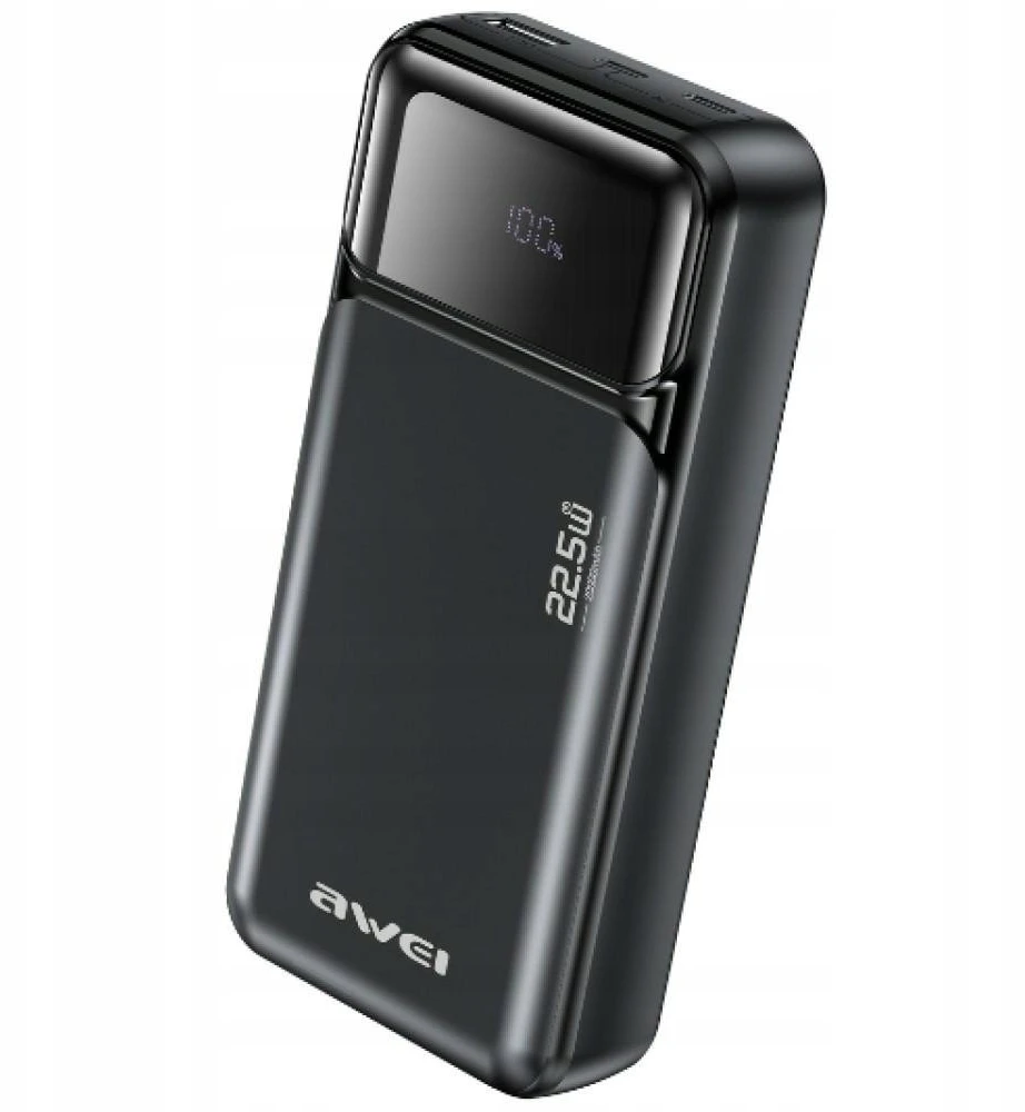 Powerbank Awei PA-92 20000mAh 22,5W PD 2xUSB-C juodos spalvos