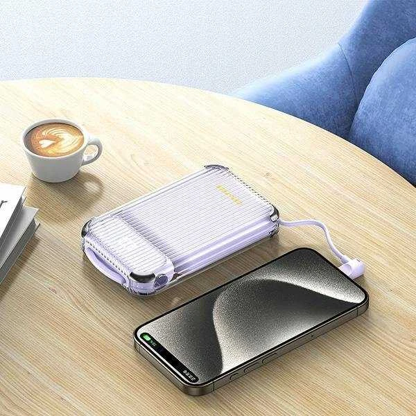 AWEI PowerBank P89K 10000mAh 38.5W juodos spalvos + PD/Lightning cables