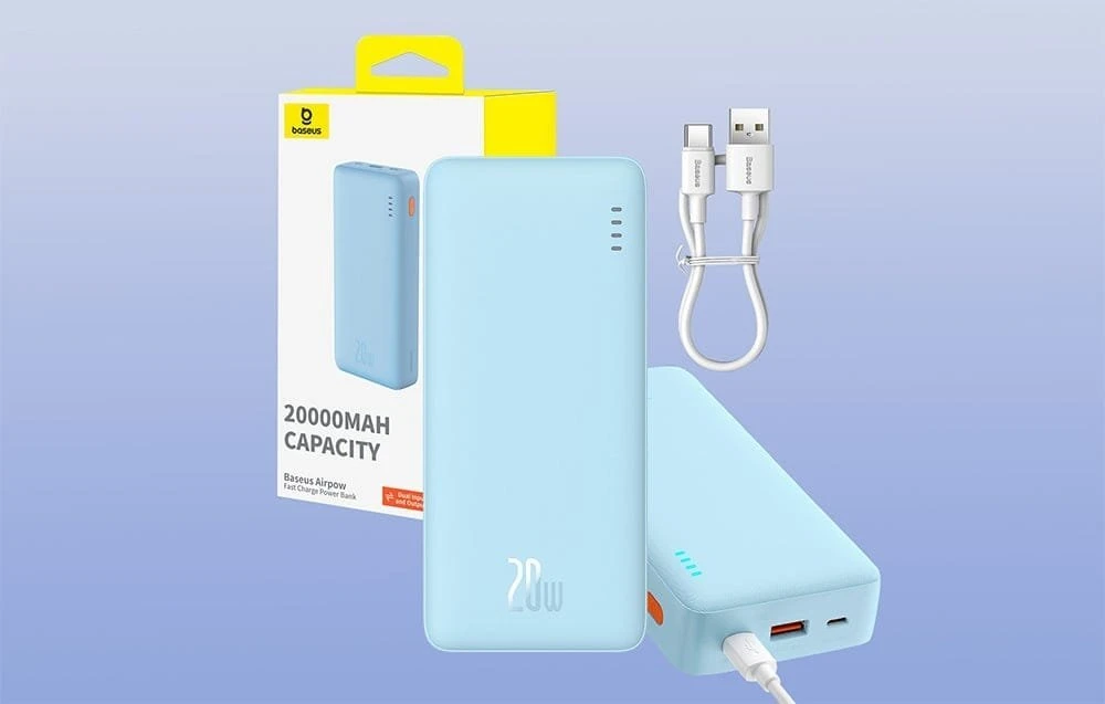 Baseus Airpow 20000mAh 20W maitinimo blokas (mėlynas)
