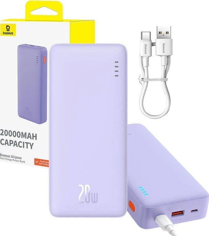 Baseus Airpow 20000mAh 20W maitinimo blokas (violetinė)