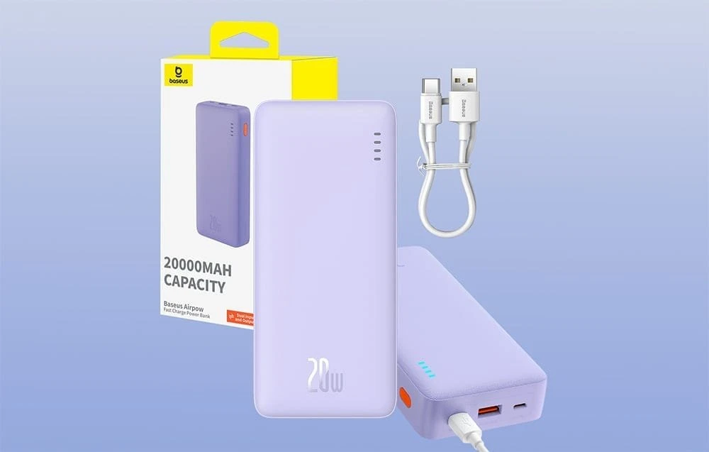 Baseus Airpow 20000mAh 20W maitinimo blokas (violetinė)