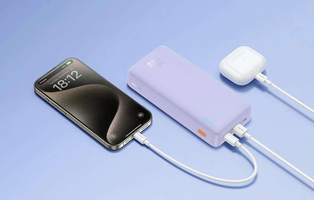 Baseus Airpow 20000mAh 20W maitinimo blokas (violetinė)