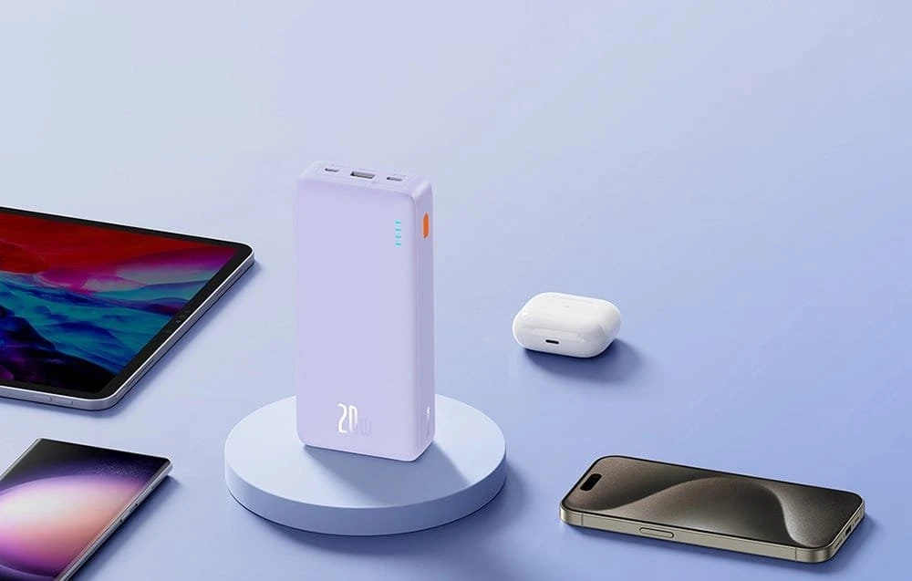 Baseus Airpow 20000mAh 20W maitinimo blokas (violetinė)