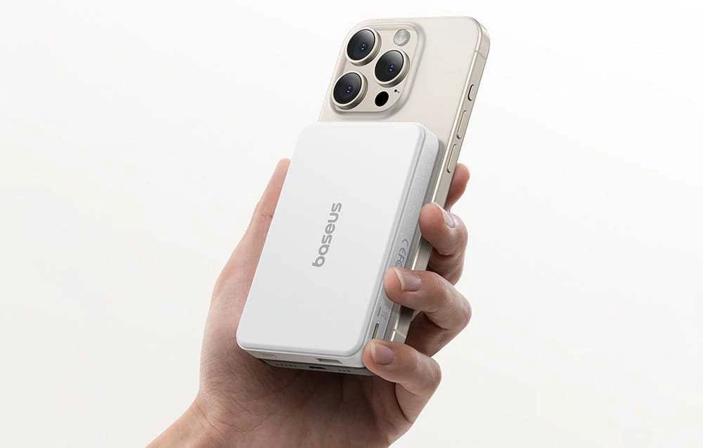 Baseus Airpow II Qi2 USB USB-C 22.5W 10000mAh balta