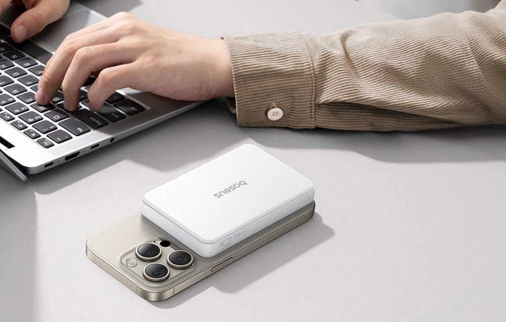 Baseus Airpow II Qi2 USB USB-C 22.5W 10000mAh balta