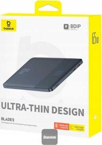 Baseus Blade2 12000mAh 65W + kabelis USB-C mėlyna