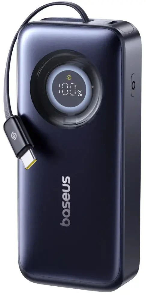 LiPo išorinis akumuliatorius (PowerBank) 20000mAh 67W su sutraukiamu kabeliu EnerCore CR11 BASEUS